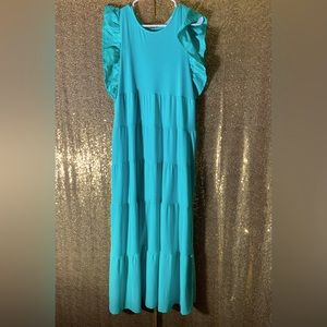 Zenana Ruffle Sleeve Maxi Dress